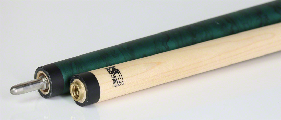 K2 KL105 Pool Cue - Matte Green Smoke Graphic with 12.5mm LD Shaft