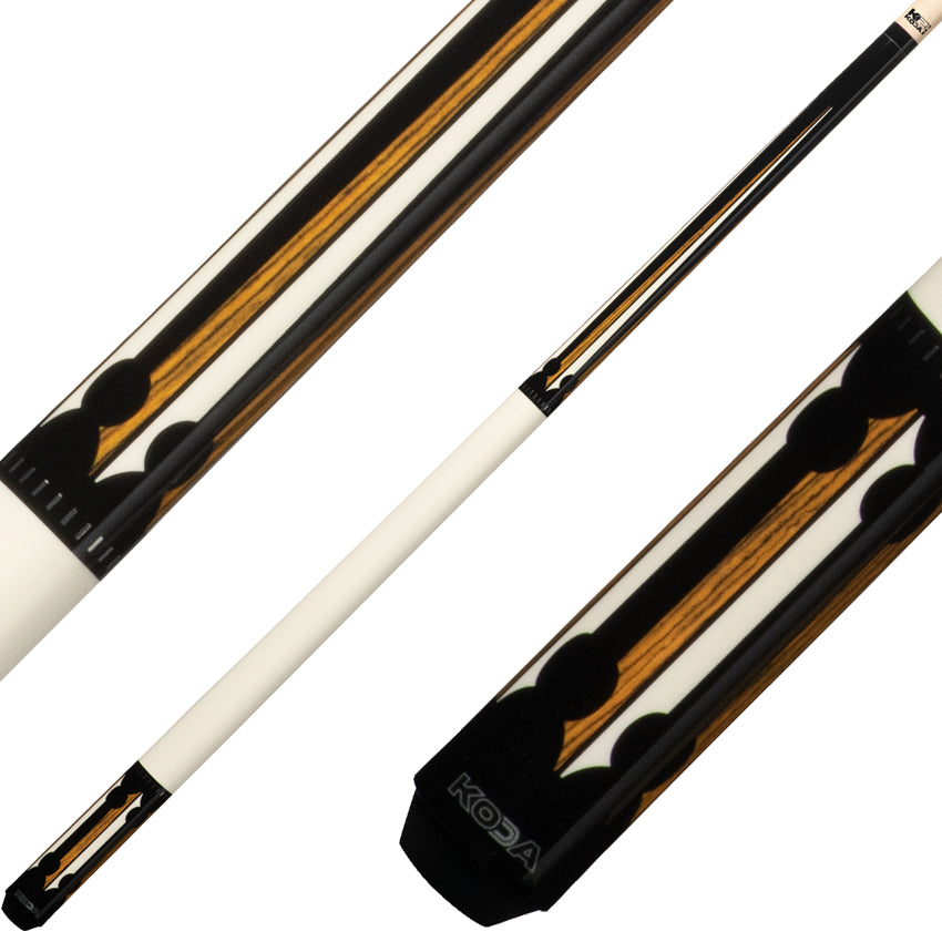K2 KL130 Pool Cue - Black/White and Bocote Graphic with 12.5mm LD Shaft