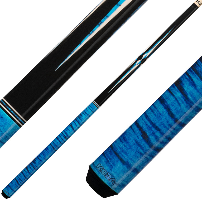 K2 KL141 Pool Cue - 4 Black Points and Blue Recon Graphic with 12.5mm LD Shaft
