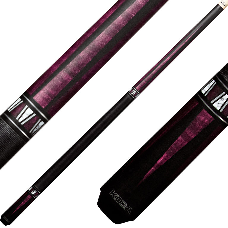 K2 KL170 Play Cue - 4 Point Matte Black and Purple Graphic with 11.75mm LD Shaft