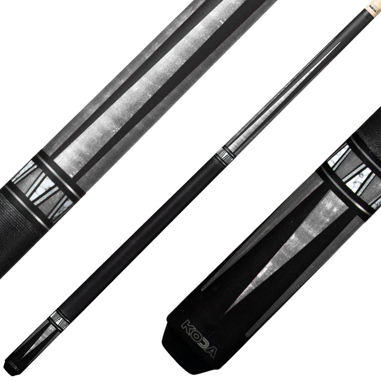K2 KL171 Play Cue - 4 Point Matte Black and Grey Graphic with 11.75mm LD Shaft