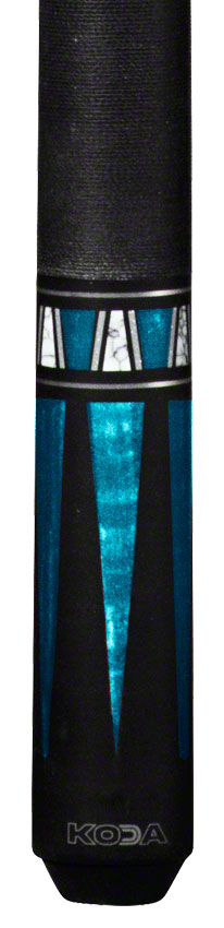 K2 KL172 Pool Cue - 4 Point Matte Black and Teal Graphic with 11.75mm LD Shaft