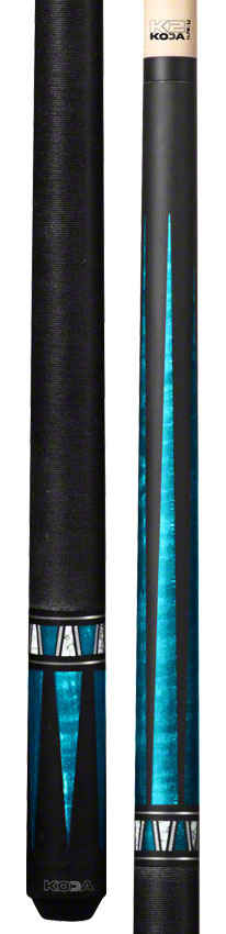 K2 KL172 Pool Cue - 4 Point Matte Black and Teal Graphic with 11.75mm LD Shaft 3
