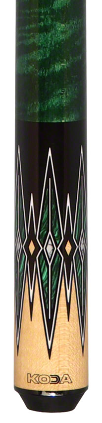 K2 KL180 Pool Cue - 8 Point Natural/Green/Black Graphic with 12.50mm LD Shaft
