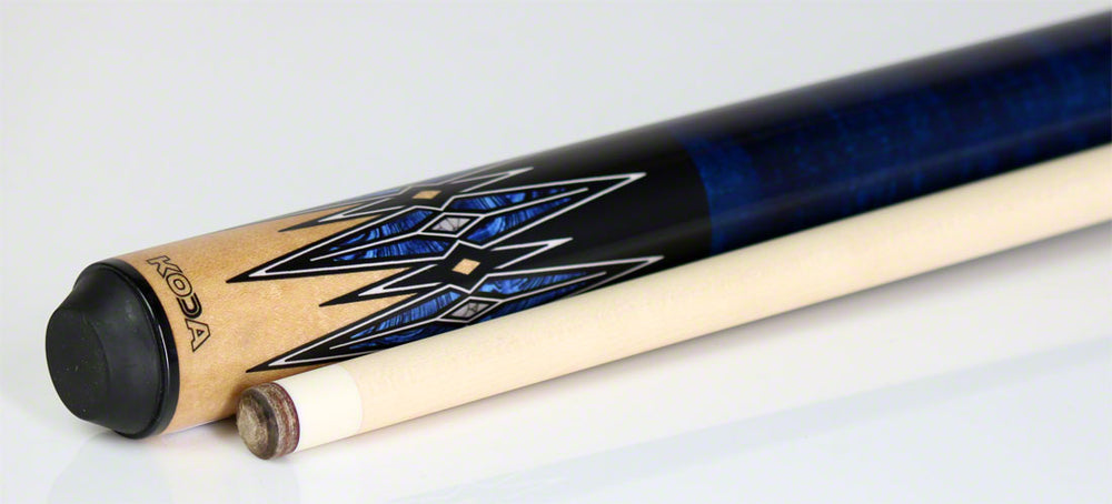 K2 KL181 Pool Cue - 8 Point Blue/Black/Natural Graphic with 12.50mm LD Shaft