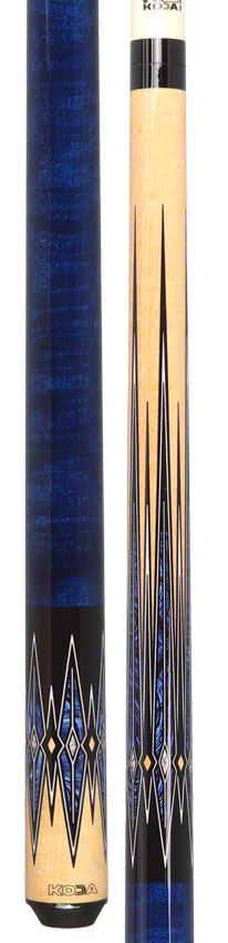 K2 KL181 Pool Cue - 8 Point Blue/Black/Natural Graphic with 12.50mm LD Shaft