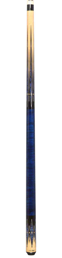 K2 KL181 Pool Cue - 8 Point Blue/Black/Natural Graphic with 12.50mm LD Shaft