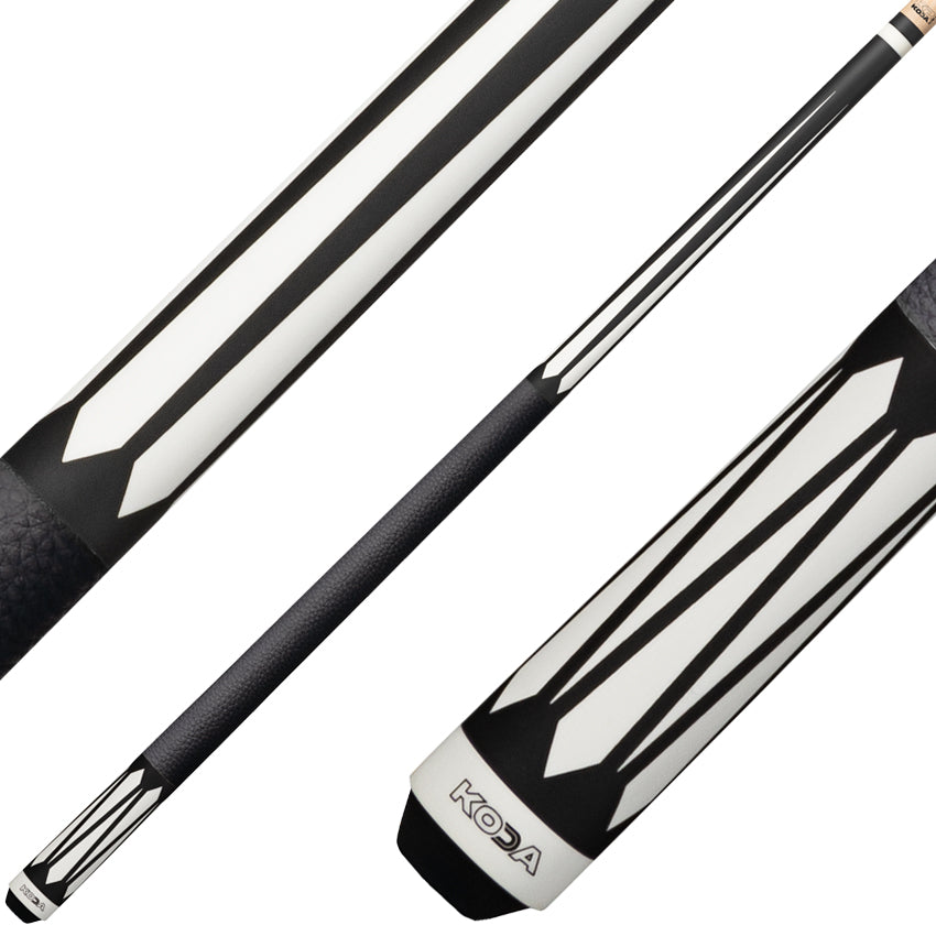 K2 KL191 Pool Cue - 6 Point Black and White Graphic with 11.75mm LD Shaft