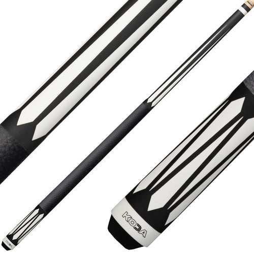 K2 KL191 Pool Cue - 6 Point Black and White Graphic with 11.75mm LD Shaft 1