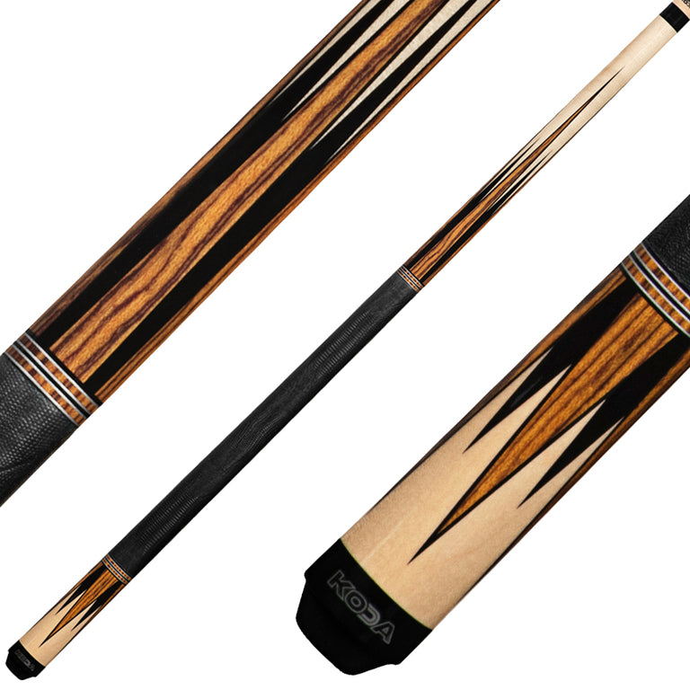 K2 KL194 Pool Cue - 8 Point Bocote and Black Graphic with 12.50mm LD Shaft