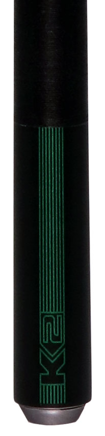 K2 KLB13 Black/Green Sport Pool Cue with 12.50mm LD Shaft 2