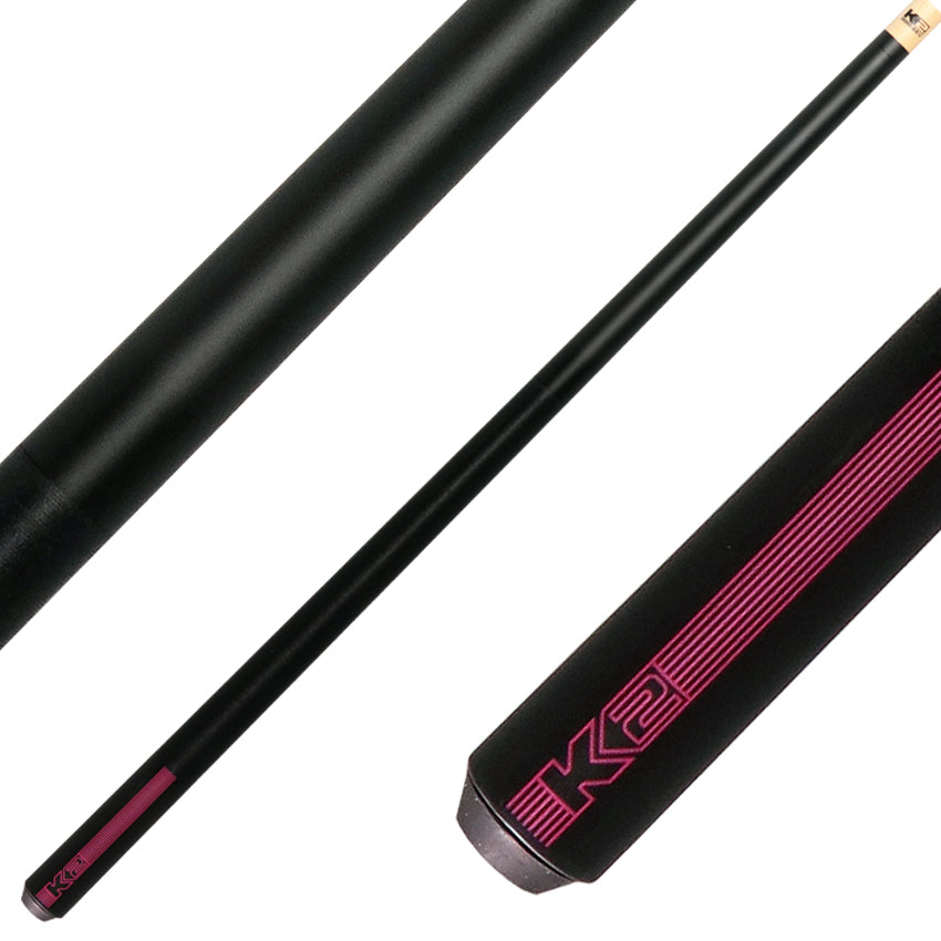 K2 KLB14 Black/Pink Sport Pool Cue with 12.50mm LD Shaft