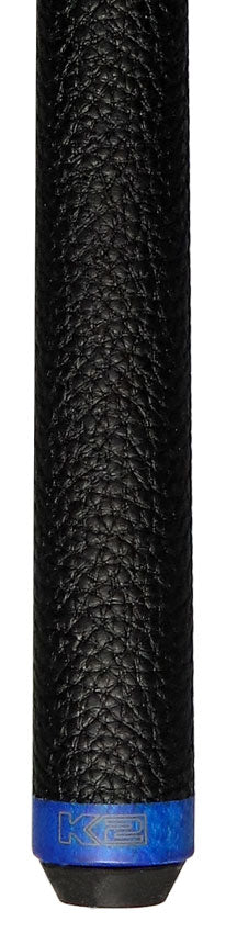 K2 KLCBL Pool Cue with Leather Wrap - Matte Blue-Stained Maple with 11.75mm LD Shaft 4