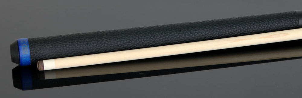 K2 KLCBL Pool Cue with Leather Wrap - Matte Blue-Stained Maple with 11.75mm LD Shaft