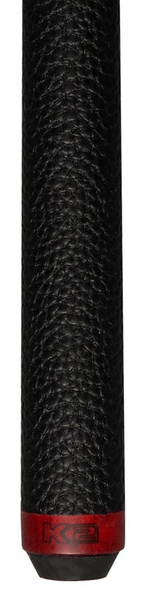 K2 KLCRD Pool Cue with Leather Wrap - Matte Red-Stained Maple with 12.50mm LD Shaft