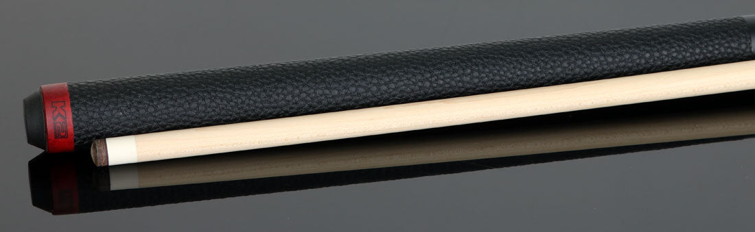 K2 KLCRD Pool Cue with Leather Wrap - Matte Red-Stained Maple with 12.50mm LD Shaft