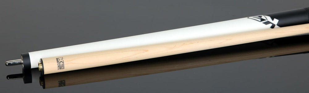 K2 KLCWH Pool Cue with Leather Wrap - Matte White with 11.75mm LD Shaft