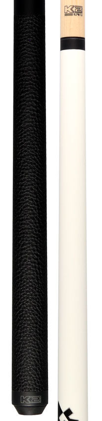 K2 KLCWH Pool Cue with Leather Wrap - Matte White with 11.75mm LD Shaft