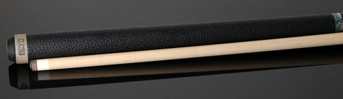 K2 KLLE1W Graphic Pool Cue with Leather Wrap - Matte Gray-Stained Maple and Blue Points Leather Wrap Pool Cue with 11.75 LD Shaft 3