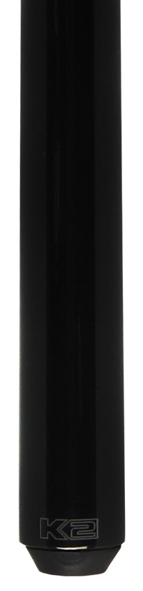 K2 KLLE2N No Wrap Graphic Pool Cue - Black with Gray/Red Points Graphic with 12.50mm LD Shaft