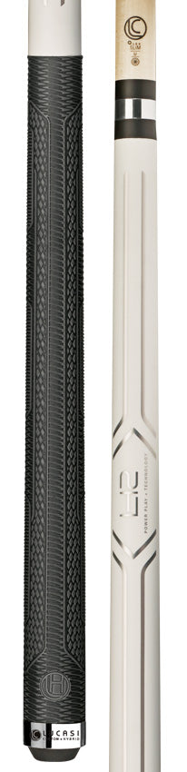 Lucasi Hybrid LHC13 Pool Cue - Matte White with Sport G5 Grip Wrap
