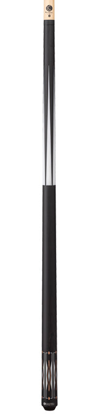 Lucasi Hybrid LHF71 Wrapless Pool Cue - Matte Charcoal and Imitation Bone with Rose Gold Accent Inlays