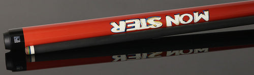 Little Monster LMCS No Wrap Play Cue with Carbon Fiber Shaft - White with Red Snake Graphic 3