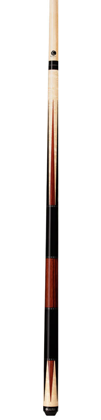 Lucasi Zero Flexpoint Natural Birdseye Maple with 6 Midnight Black Points and Rengas/Black Wrapless Handle Pool Cue - LZC41