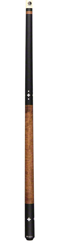 Lucasi Zero Flexpoint Matte Black with 4 Imitation Bone Inlays and Walnut Stained Curly Maple Wrapless Pool Cue - LZC58
