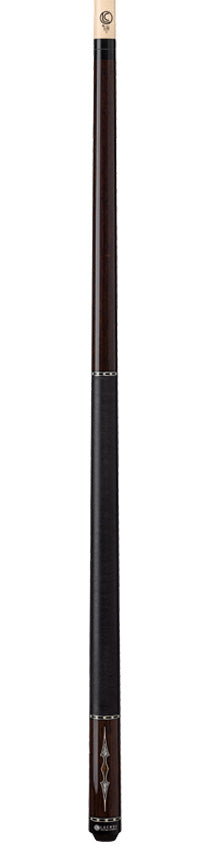 Lucasi Custom LZC61 Pool Cue with Black Linen Wrap - Black Palm & Bocote/White Recon