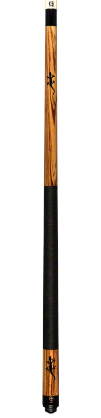 McDermott M54A Classic Series Pool Cue - Zebrawood with Black Urethane Gecko Inays and Irish Linen Wrap