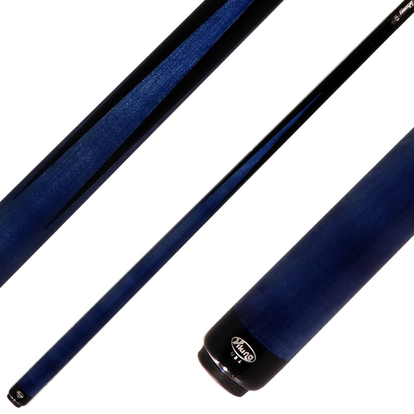Viking Motore Series Midnight Black with 4 Blue Inlaid Points Play Cue with 12.5mm Siege Carbon Fiber Shaft