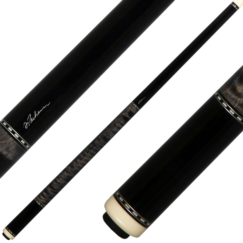 J Pechauer P04R Pro Series Pool Cue - Ebony Stain with Smoke Wrap Section