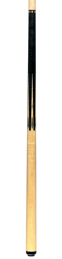 J Pechauer P07R Pro R Series No Wrap Pool Cue - Carbon-Stained Maple with Maple Points and Abalone Inlays
