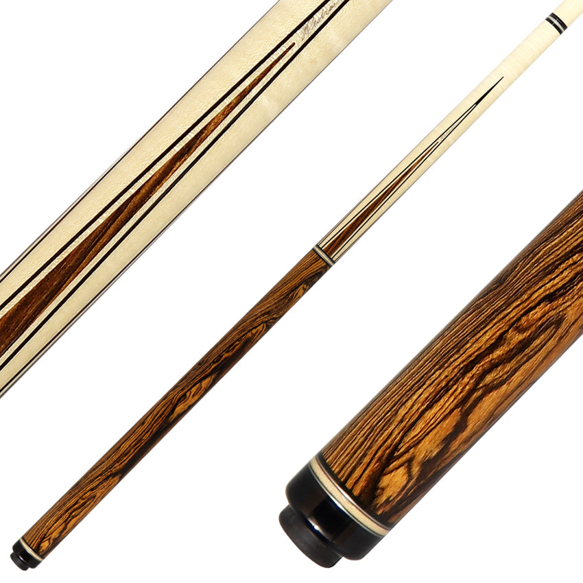 J Pechauer P08R Pro Series Pool Cue - Natural and Bocote with Bocote Points