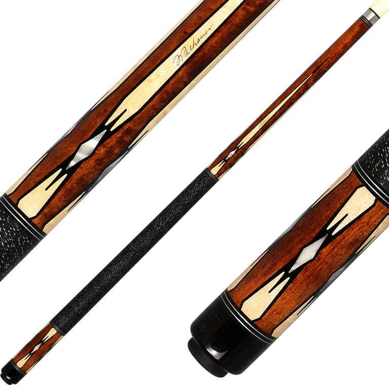 J Pechauer P09N Pro Series Pool Cue - Chesnut Stain with Maple Points