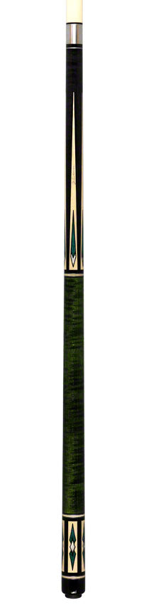 J Pechauer P11N Pro Series Pool Cue - Ebony and Green Stain with Malachite Inlays
