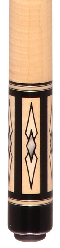 Pechauer P11R Pro R Series No Wrap Pool Cue - Ebony-Stained Maple with Maple Points and Pearl Diamonds