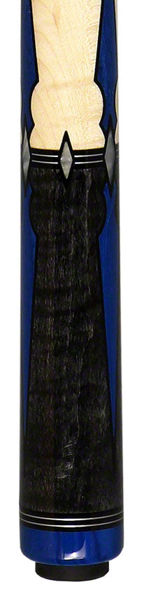J Pechauer P12R Pro Series Pool Cue - Carbon Stain with Blue Juma and Pearl Inlays 4