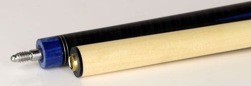 J Pechauer P12R Pro Series Pool Cue - Carbon Stain with Blue Juma and Pearl Inlays 3
