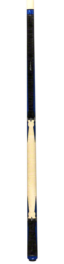 J Pechauer P12R Pro Series Pool Cue - Carbon Stain with Blue Juma and Pearl Inlays 6