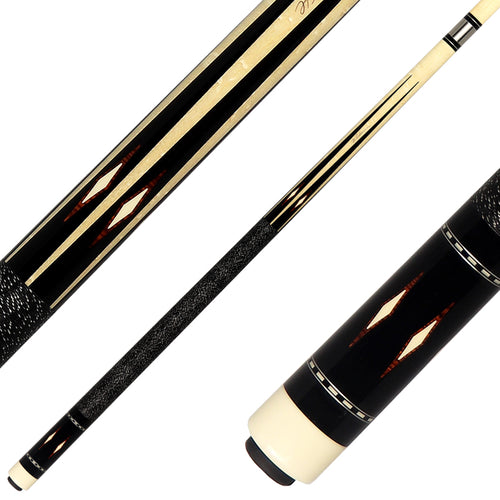 J Pechauer P14R Pro Series Pool Cue - Maple with Black Points and Cocobolo Inlays 1