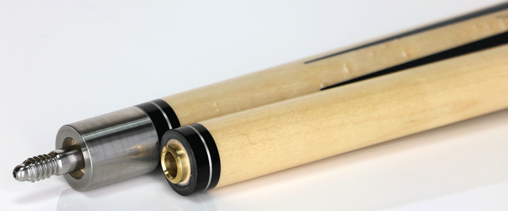 J Pechauer P14R Pro Series Pool Cue - Maple with Black Points and Cocobolo Inlays