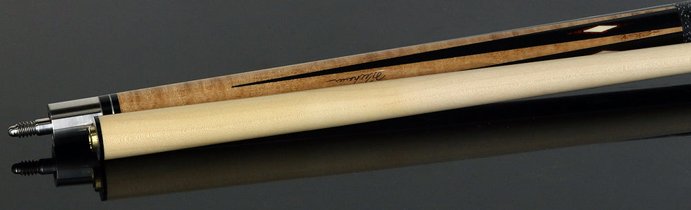J Pechauer P14R Pro Series Pool Cue - Maple with Black Points and Cocobolo Inlays
