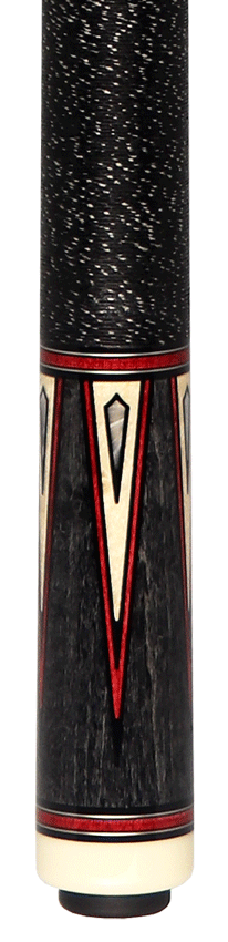 J Pechauer P15R Pro Series Pool Cue - Smoke Stain with Red Framed Maple Points