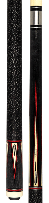 J Pechauer P15R Pro Series Pool Cue - Smoke Stain with Red Framed Maple Points