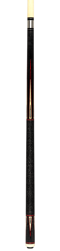 J Pechauer P15R Pro Series Pool Cue - Smoke Stain with Red Framed Maple Points