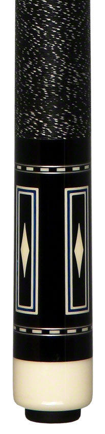 J Pechauer P16R Pro Series Pool Cue - Natural Stain with Blue Framed Black Points