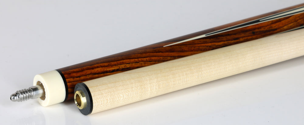J Pechauer P17R Pro Series Pool Cue - Cocobolo with Black Points and Turquoise Inlays
