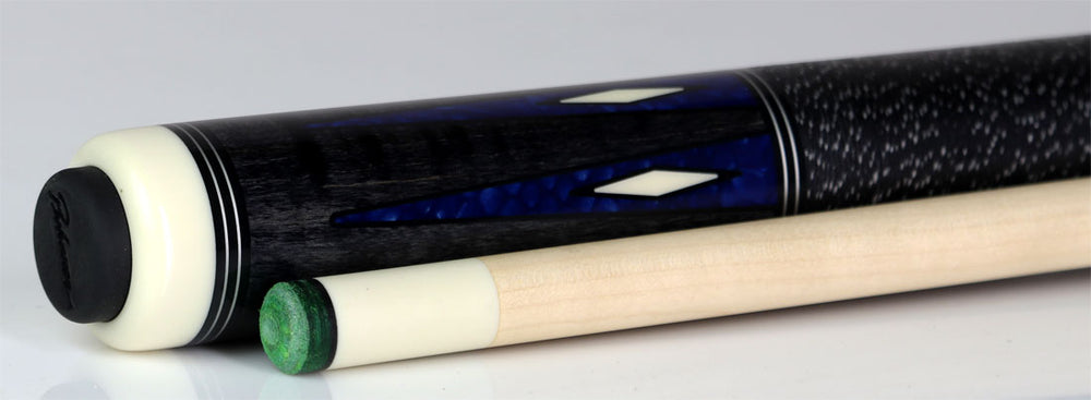 J Pechauer P19C-B Pro Series Pool Cue - Ebony Stain with Blue Avorion Points